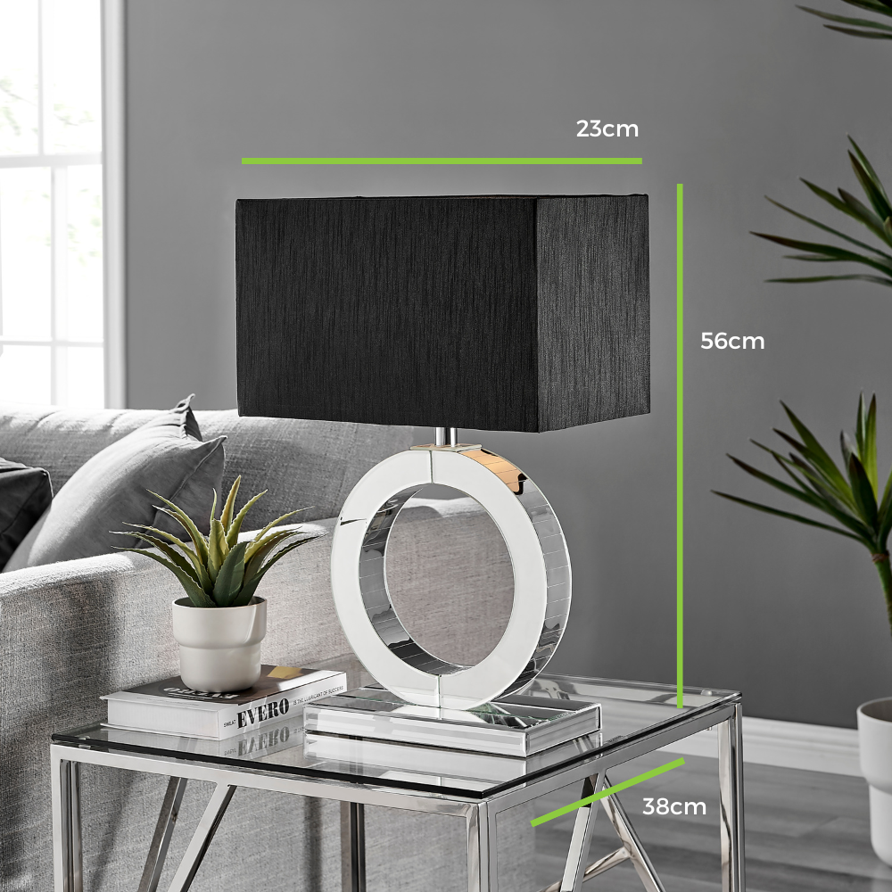 Chloe Mirror and White Halo Table Lamp